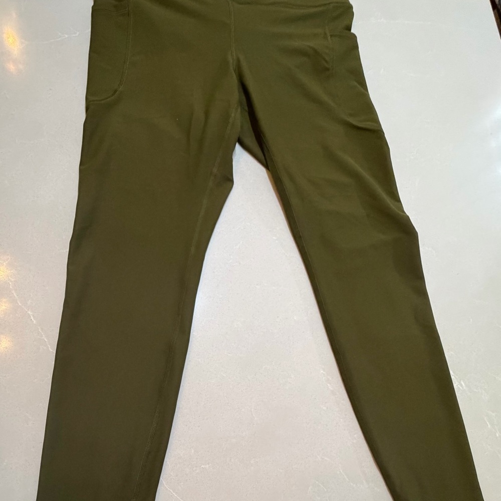 Old Navy Active Powersoft High-Rise Olive Green Leggings, Large